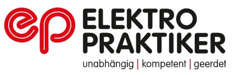 Logo Elektropraktiker mit Claim